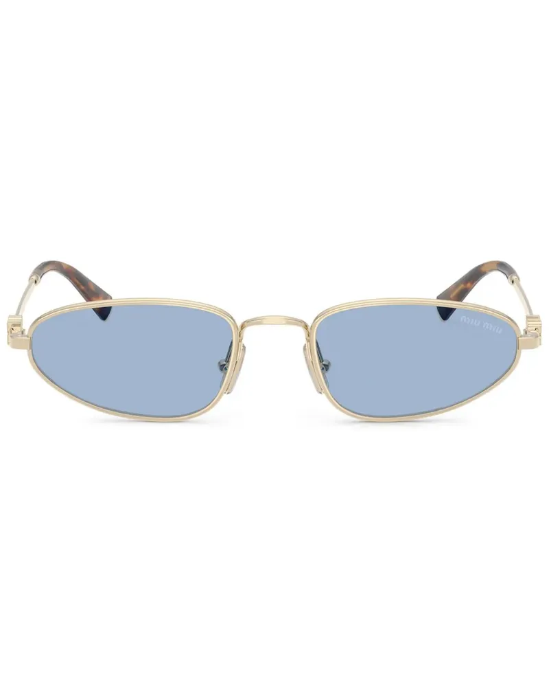 Miu Miu Sonnenbrille mit Logo - Gold Gold