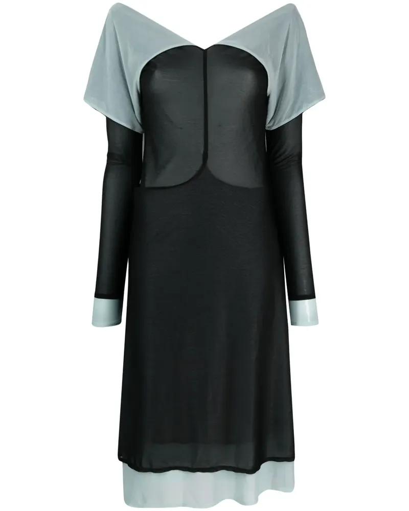 KIKO KOSTADINOV Midikleid im Layering-Look - Schwarz Schwarz