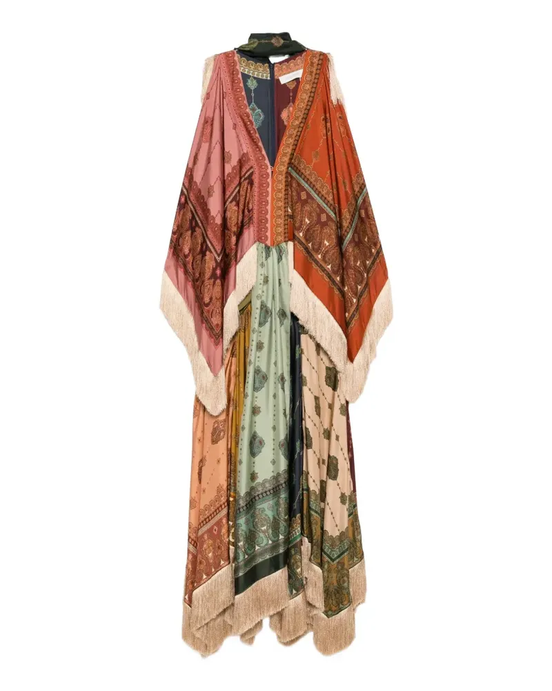 Zimmermann Valiant Abendkleid mit Fransen - Braun Braun