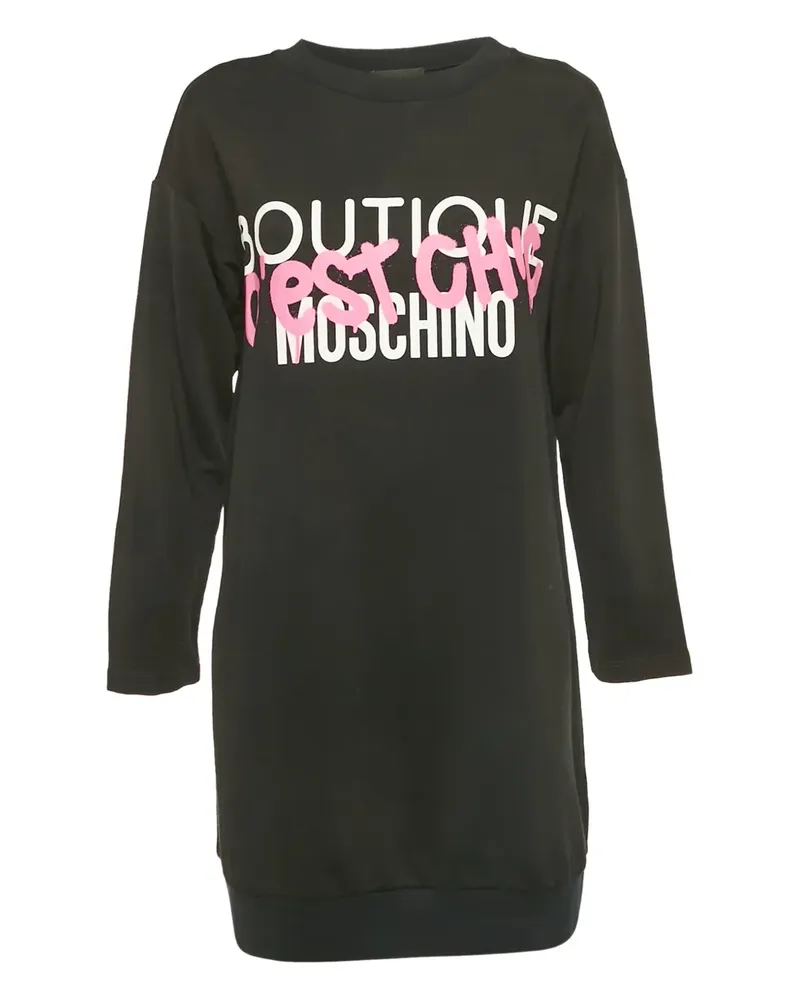 Moschino logo-print long sweatshirt - Schwarz Schwarz
