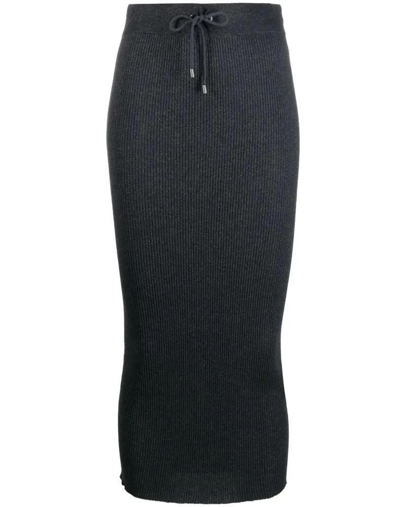 Brunello Cucinelli Midirock aus geripptem Strick - Blau Blau