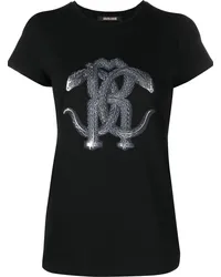 Roberto Cavalli T-Shirt mit Schlangen-Print Schwarz