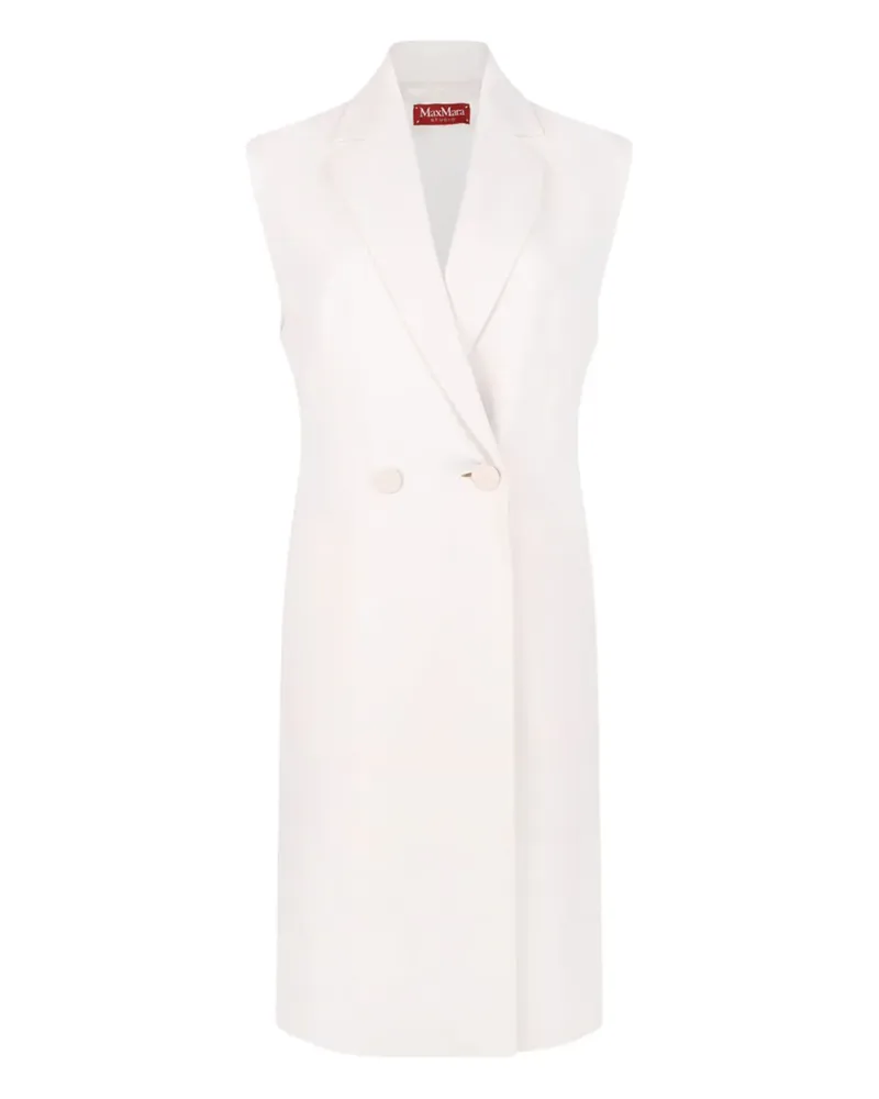 Max Mara Ärmelloser Mantel - Weiß Weiß