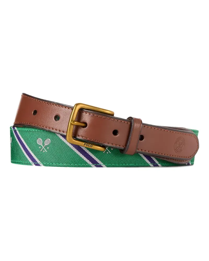 Ralph Lauren striped-pattern buckle belt - Grün Grün