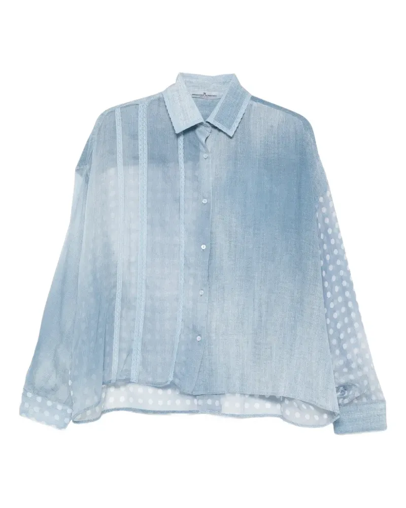 Ermanno Scervino lace-trim polka-dot shirt - Blau Blau