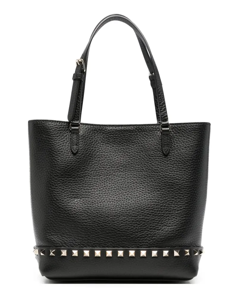 Valentino Garavani Rockstud Shopper aus gekörntem Leder - Schwarz Schwarz
