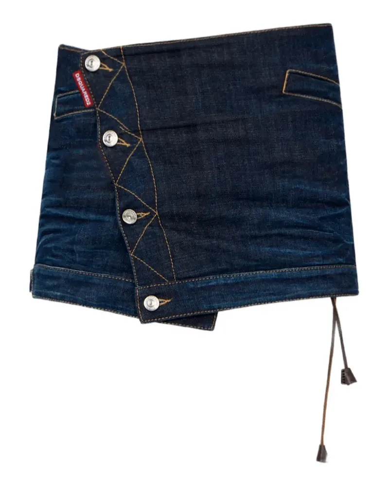 Dsquared2 dark urban wrap mini skirt - Blau Blau