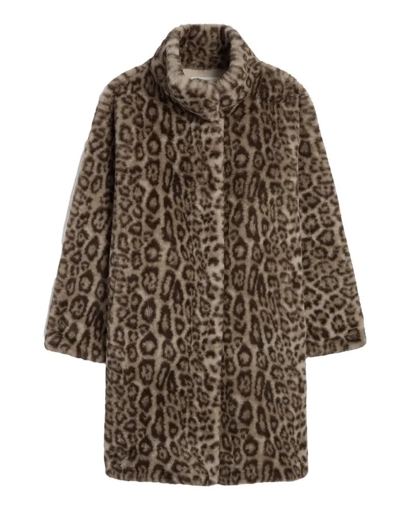 APPARIS Blair Mantel aus Faux Fur mit Leopardenprint - Nude Nude