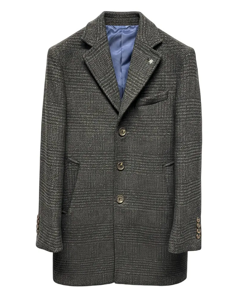 Manuel Ritz buttoned checked coat - Grün Grün