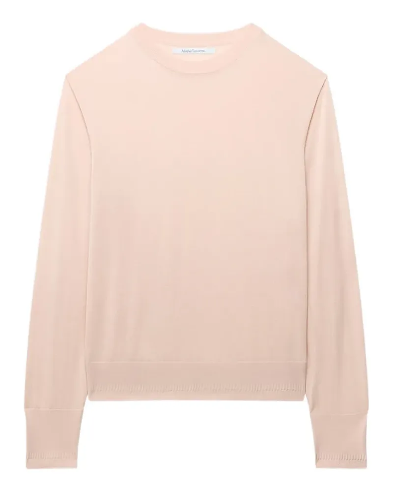 Another Tomorrow featherweight crew-neck sweater - Rosa Rosa