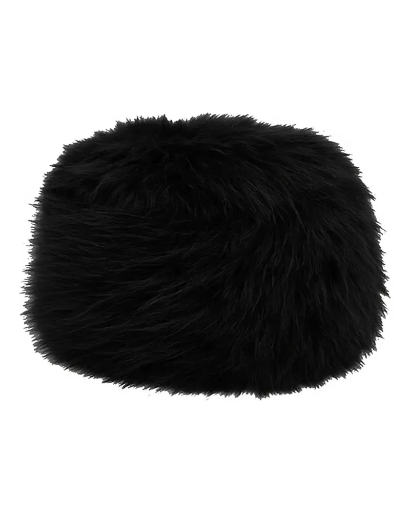 APPARIS Margot Pillbox-Hut aus Faux Fur - Schwarz Schwarz