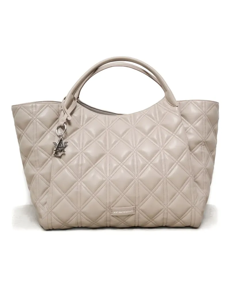 Emporio Armani Tote Bag mit Rautenmuster - Nude Nude