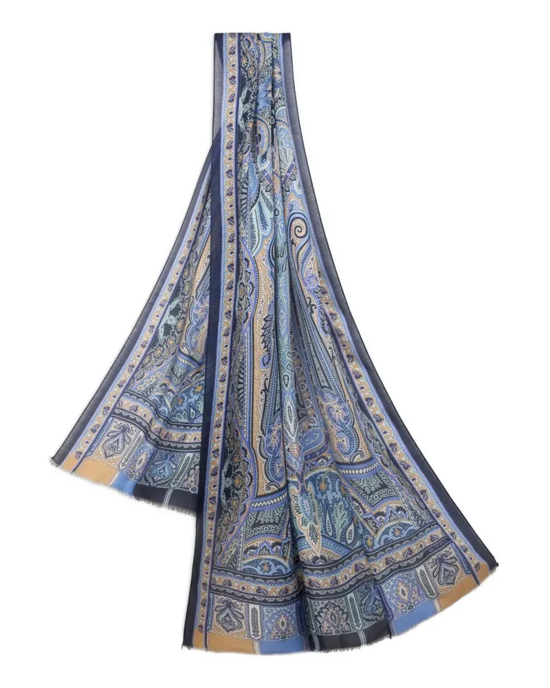 Etro Gemusterter Kaschmirschal - Blau Blau