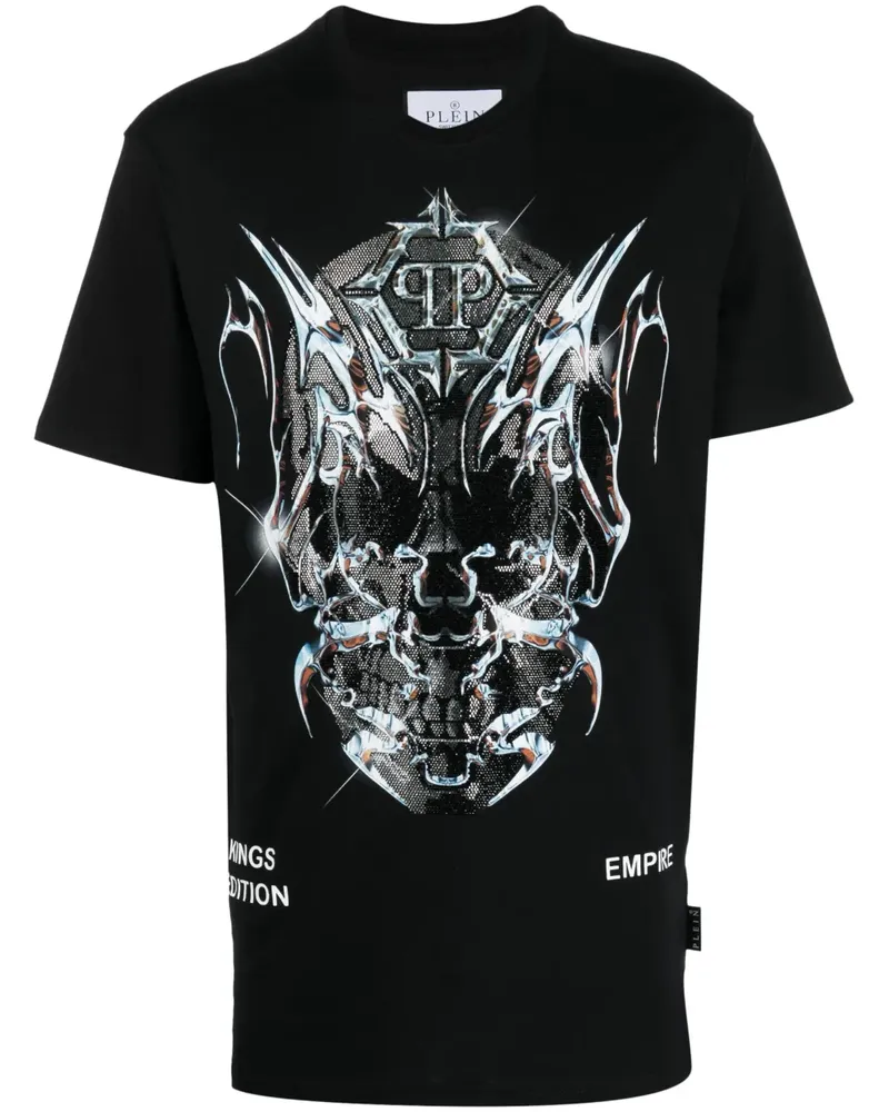Philipp Plein T-Shirt mit Totenkopf-Print - Schwarz Schwarz