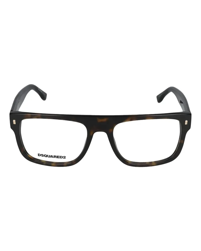 Dsquared2 tortoiseshell-effect rectangle-frame glasses - Braun Braun