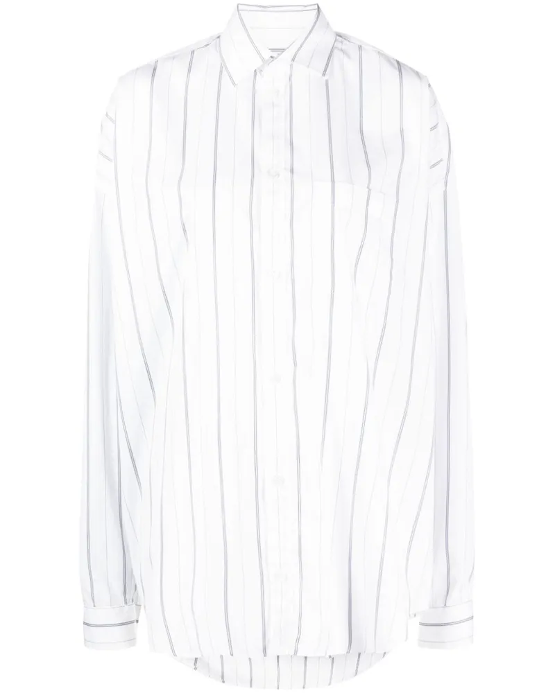 Balenciaga Hemd mit Logo-Print - Weiß Weiß