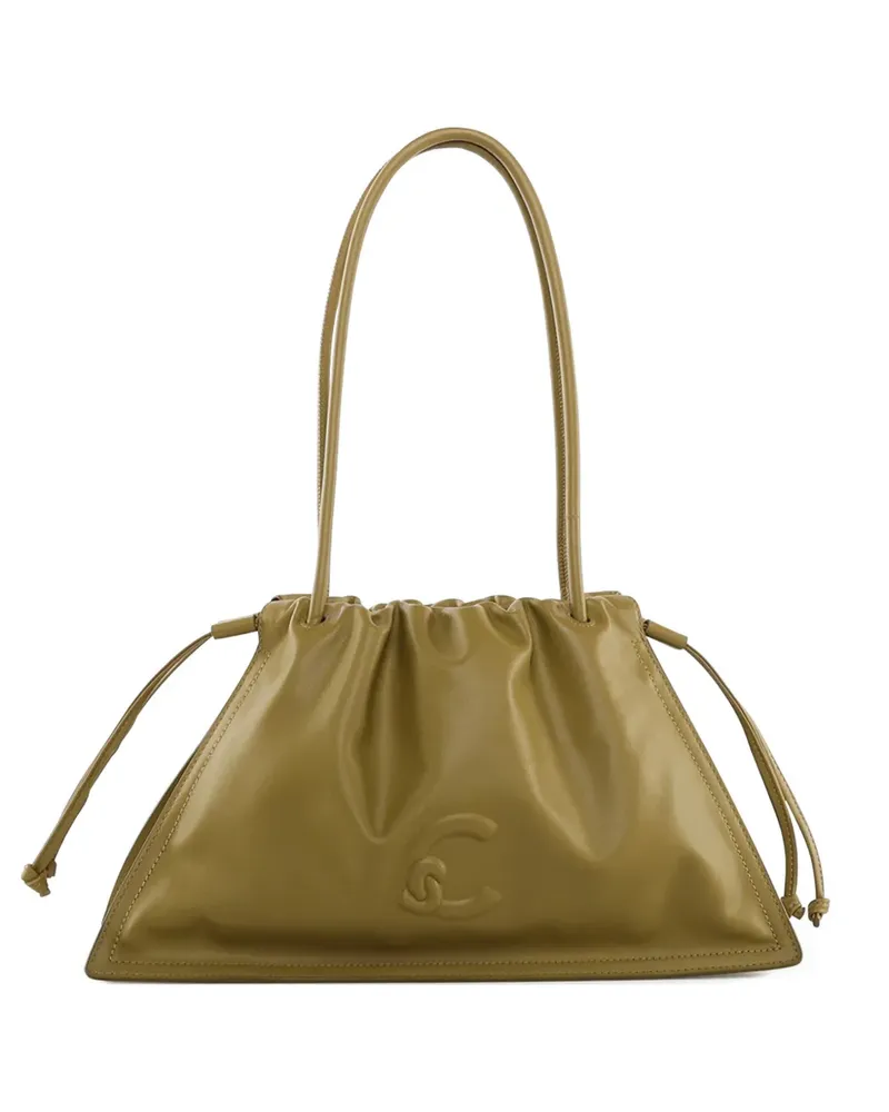 Coccinelle medium embossed-logo drawstring tote bag - Braun Braun