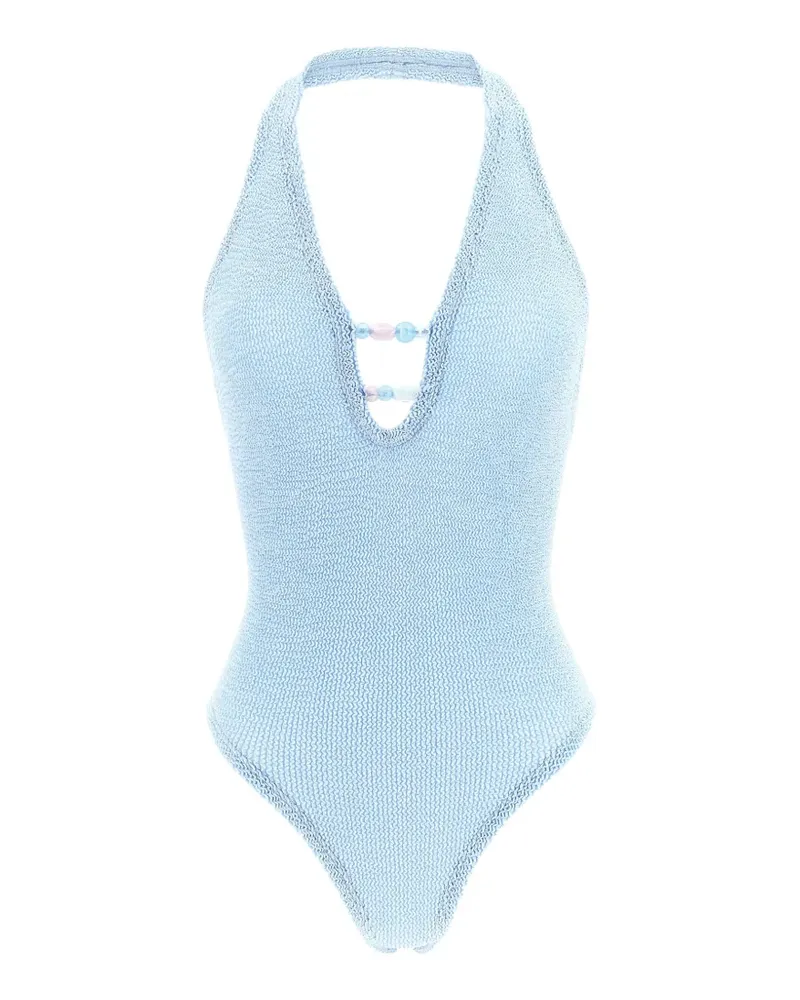 Hunza G Adriana Badeanzug mit Perlen - Blau Blau