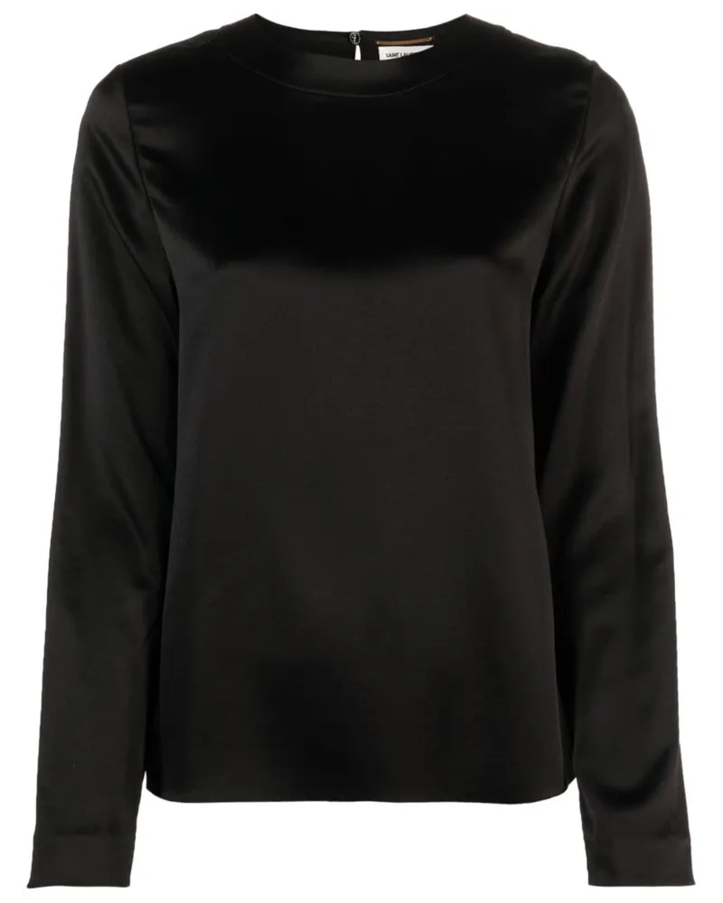 Saint Laurent Bluse mit Schlüssellochausschnitt - Schwarz Schwarz