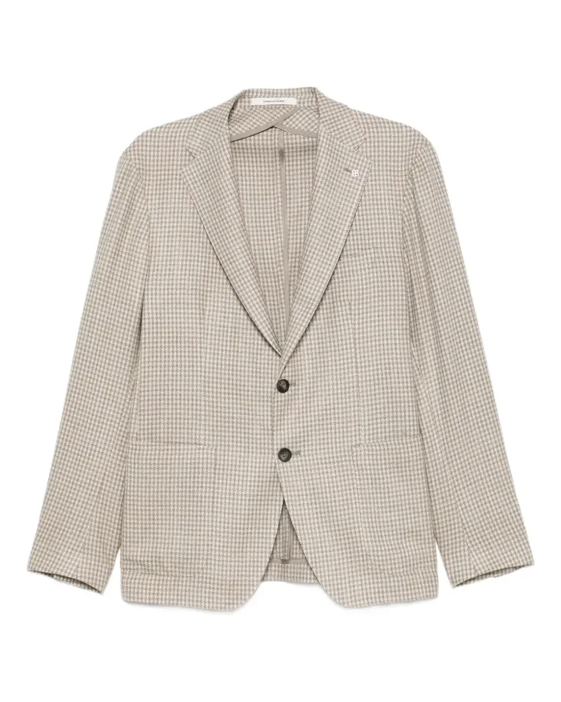 Tagliatore houndstooth-pattern single-breasted blazer - Nude Nude