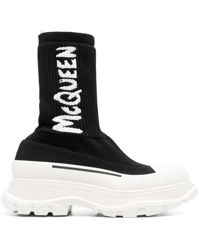 Alexander McQueen Tread Sock-Boots - Schwarz Schwarz