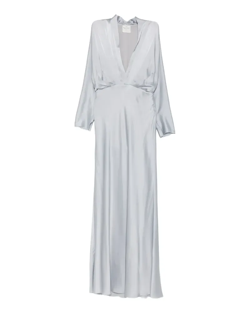forte_forte Maxikleid mit V-Ausschnitt - Grau Grau