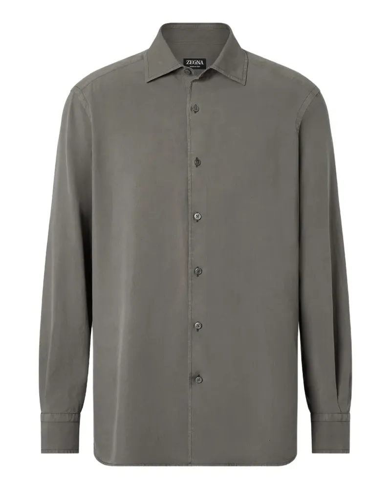 Ermenegildo Zegna Geknöpftes Seidenhemd - Grau Grau