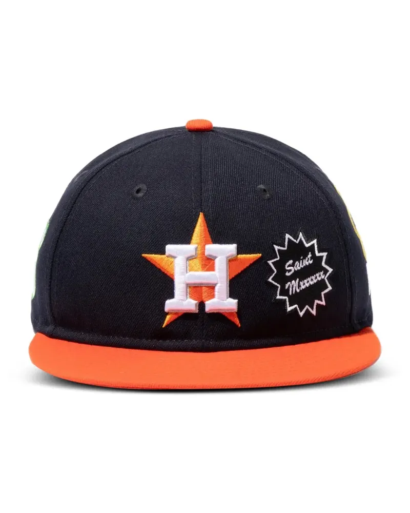 SAINT MXXXXXX embroidered logo-patch cap - Blau Blau
