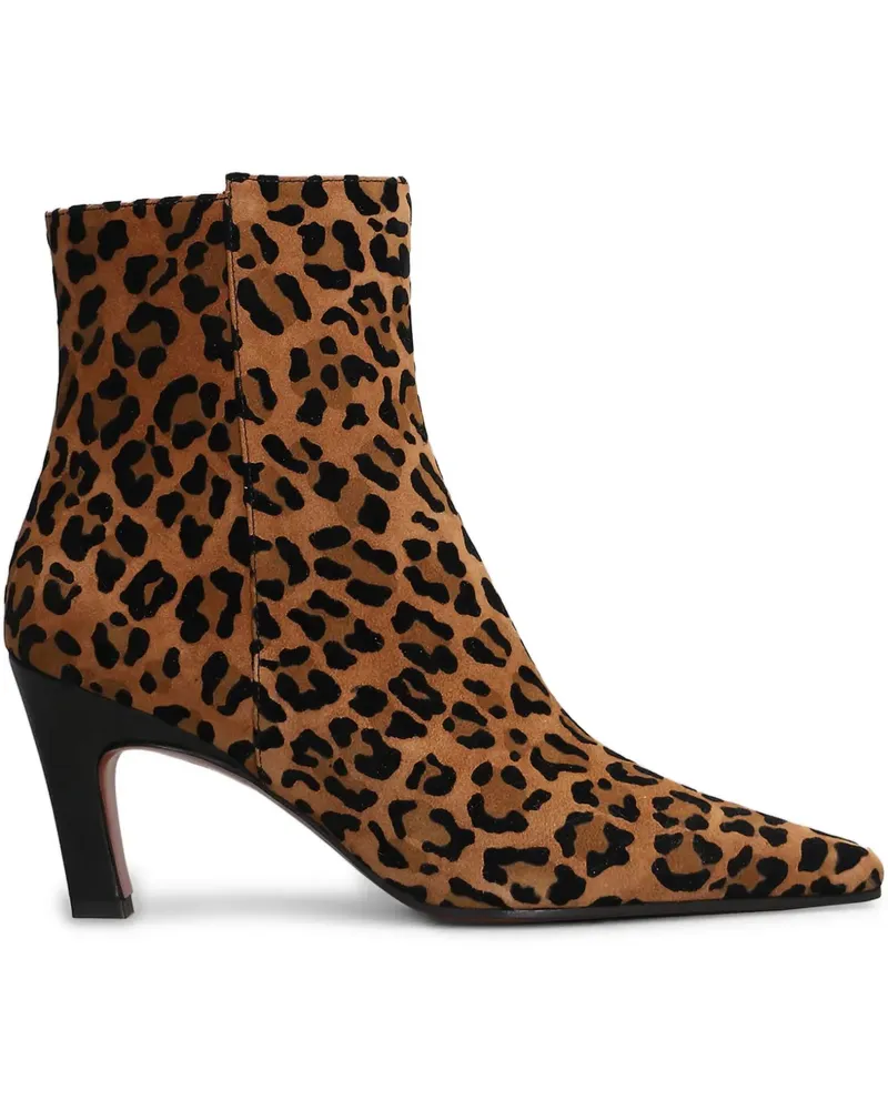 FESTA Milano Spitze Yanira Stiefel mit Leoparden-Print 70mm - Braun Braun