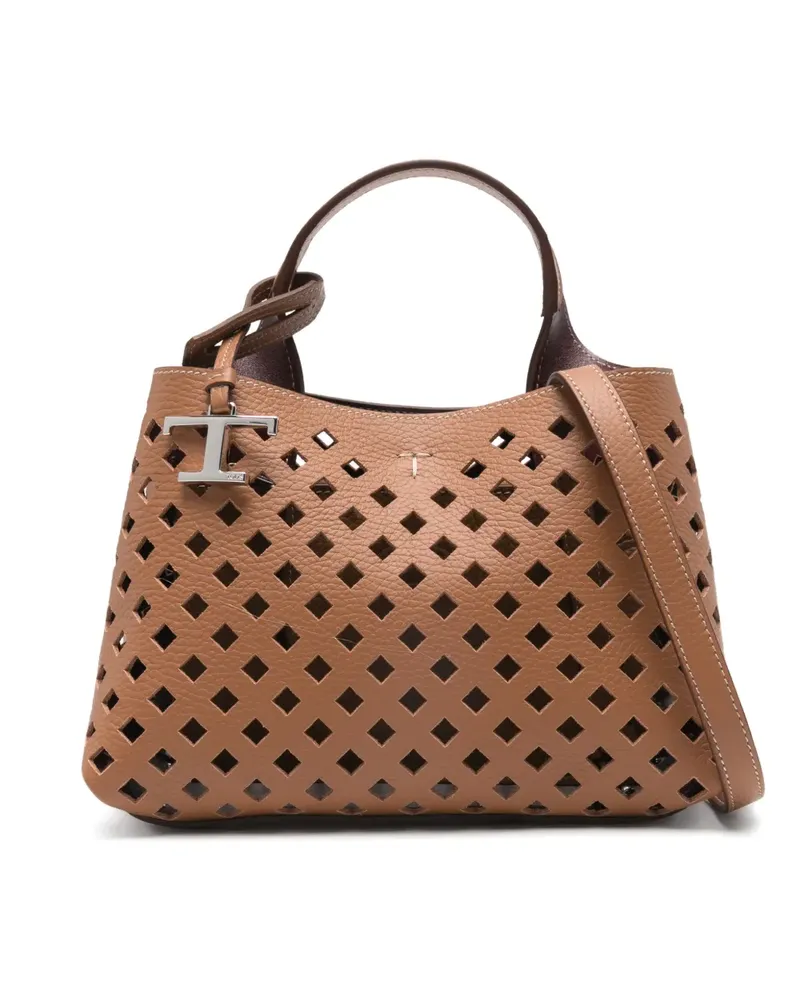 TOD'S Perforierter Hanging-T Tote Bag - Braun Braun