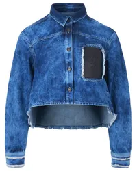 Ports 1961 Jeanshemd mit Logo-Applikation Blau