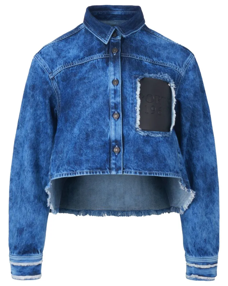 Ports 1961 Jeanshemd mit Logo-Applikation Blau