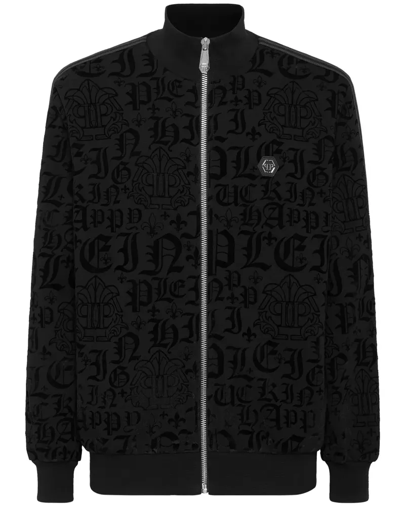 Philipp Plein Sportjacke mit Gothic-Print - Schwarz Schwarz