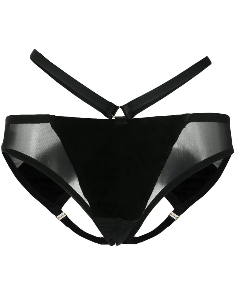 Something Wicked Mia Ouvert' Slip - Schwarz Schwarz