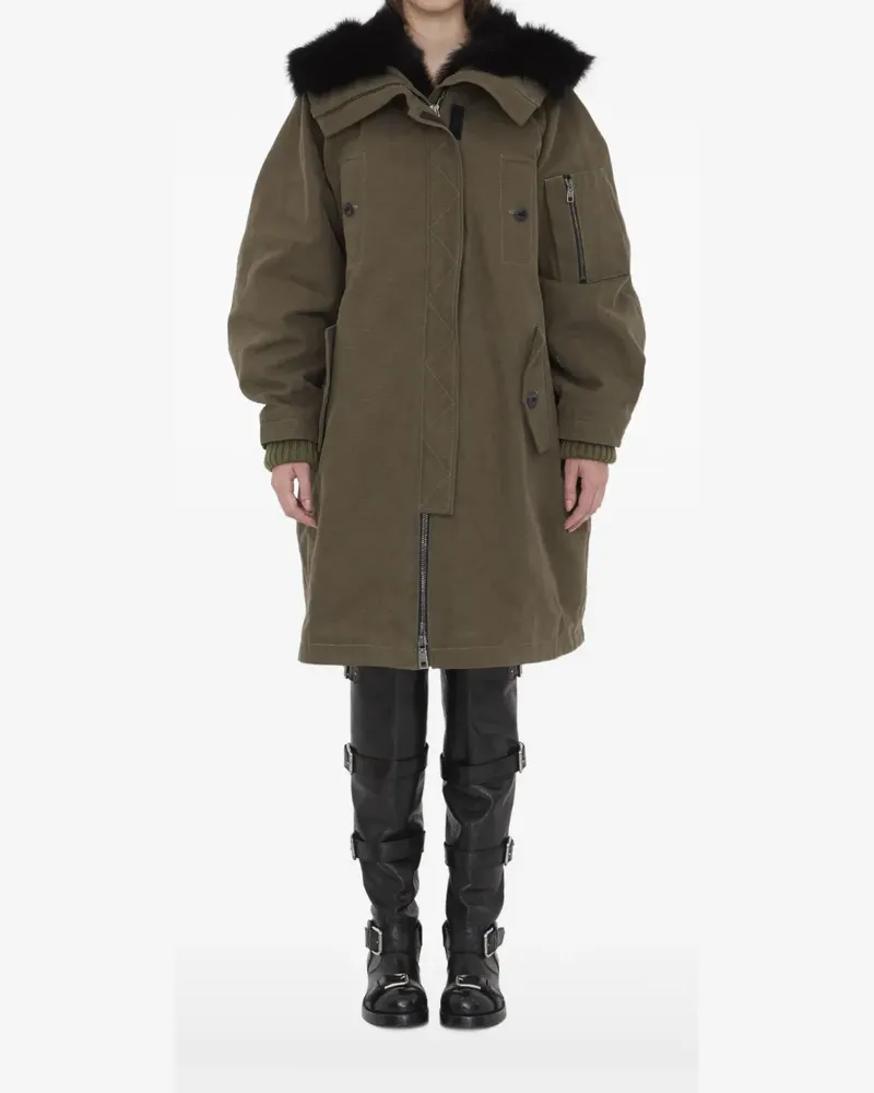 Dolce & Gabbana fur-trim padded coat - Grün Grün