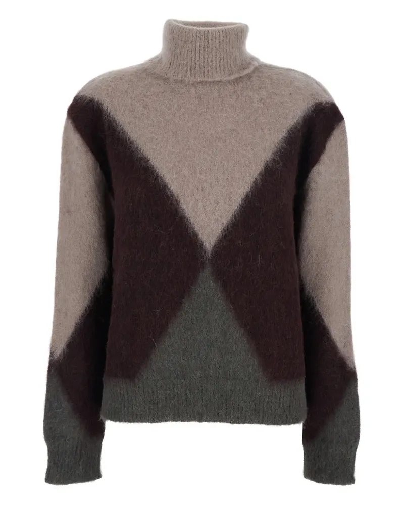 Mauro Grifoni geometric brushed wool sweater - Nude Nude