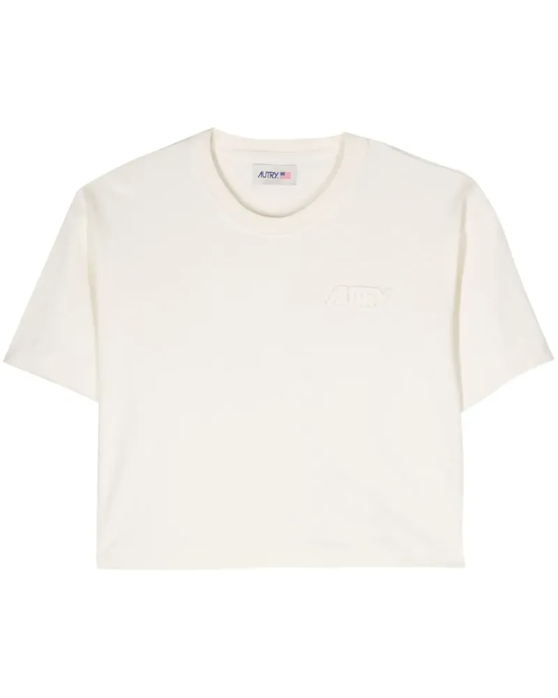 AUTRY Cropped-T-Shirt mit Logo-Patch - Nude Nude