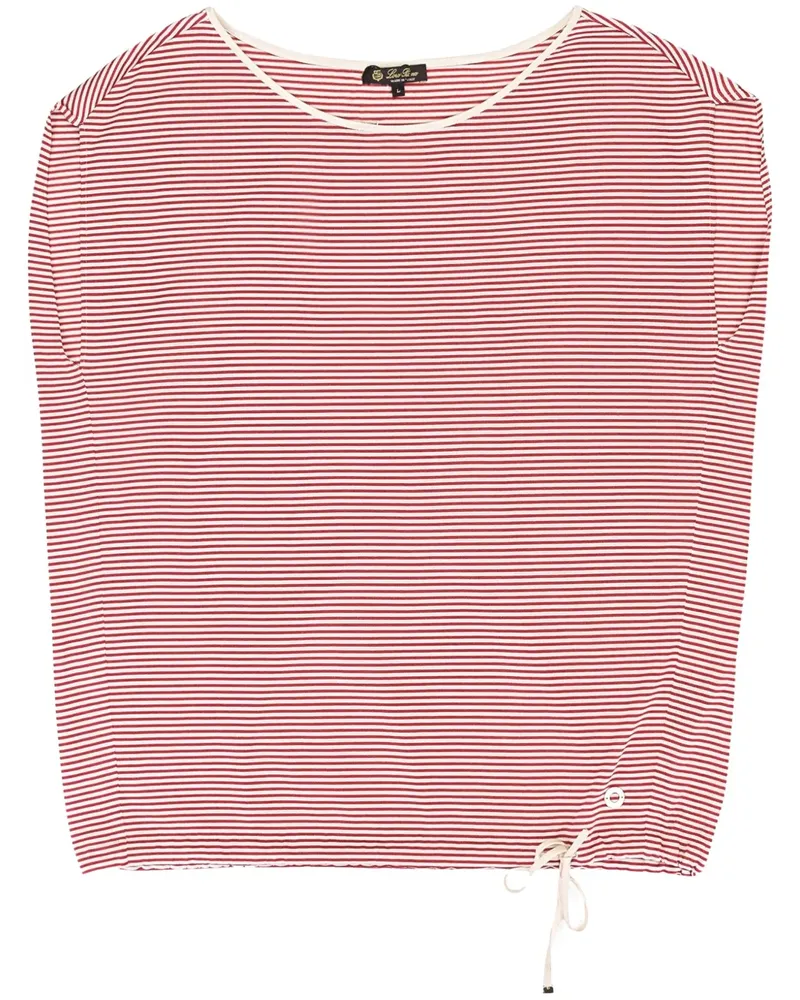 Loro Piana Gestreifte Seidenpullunder - Weiß Weiß