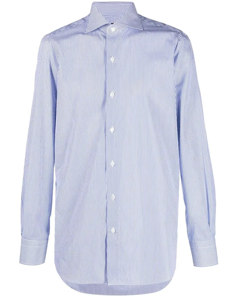 Finamore 1925 Gestreiftes Hemd - Blau Blau