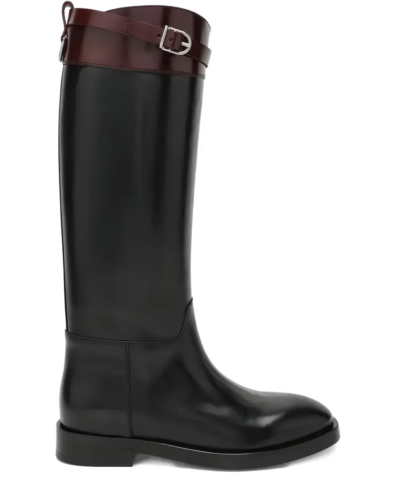 Durazzi Milano round-toe belted boots - Schwarz Schwarz