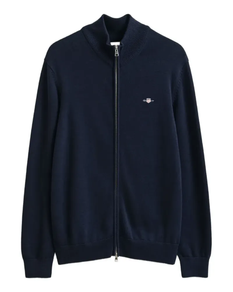 Gant Sweatshirtjacke mit Logo-Stickerei - Blau Blau