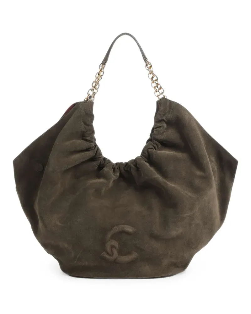 Coccinelle Smash Tote Bag aus Wildleder mit Raffungen - Grün Grün