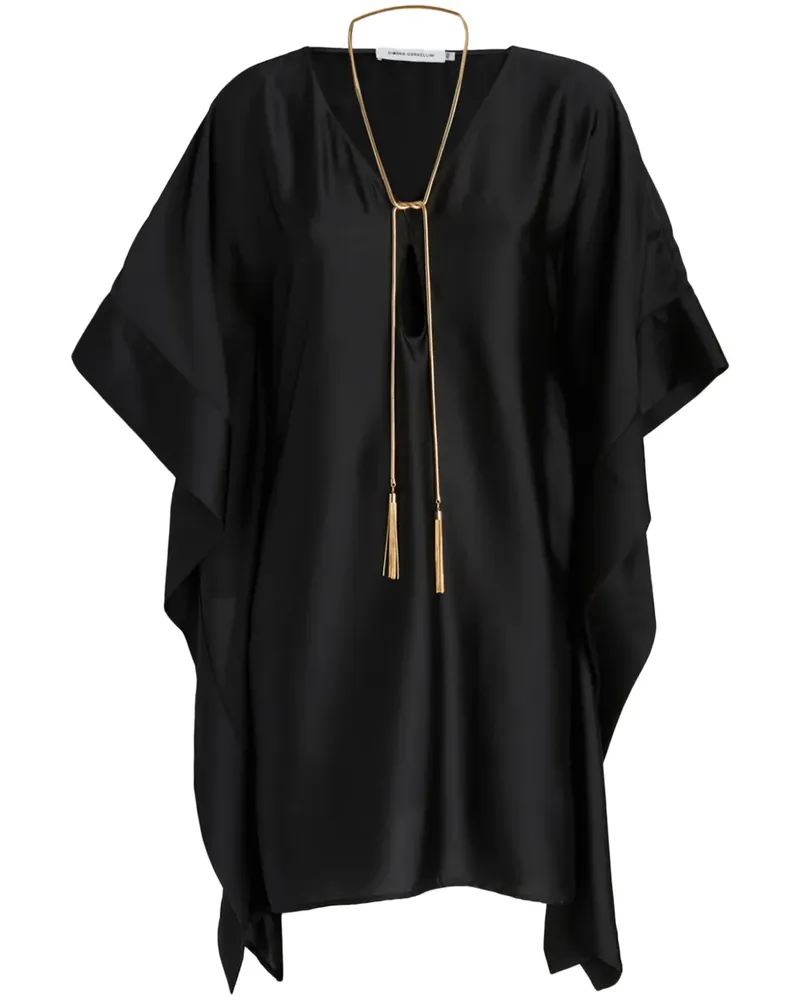 Simona Corsellini Midikleid aus Satin - Schwarz Schwarz
