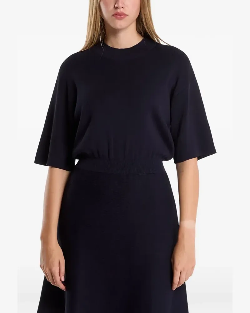 Samsøe & Samsøe Satatiana knitted short-sleeve mini dress - Blau Blau