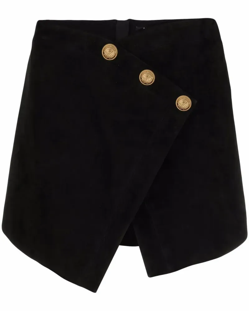 Balmain Gewickelter Minirock - Schwarz Schwarz