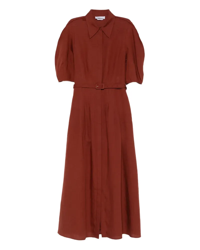 Gabriela Hearst Maude belted midi dress - Braun Braun