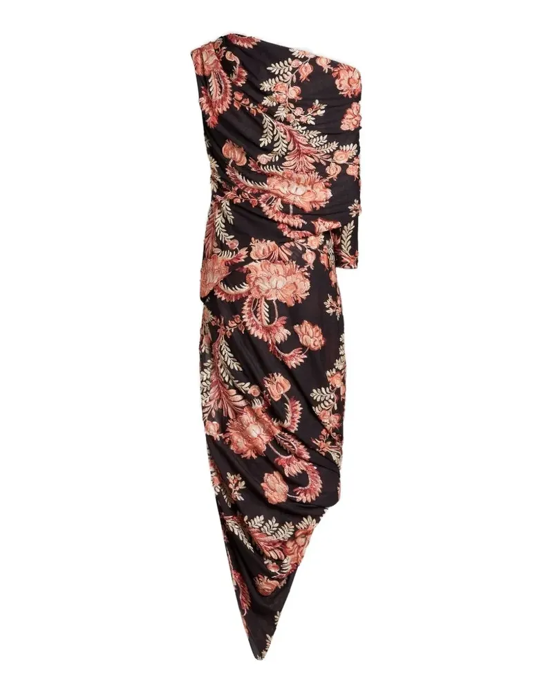 Etro printed one-shoulder dress - Schwarz Schwarz