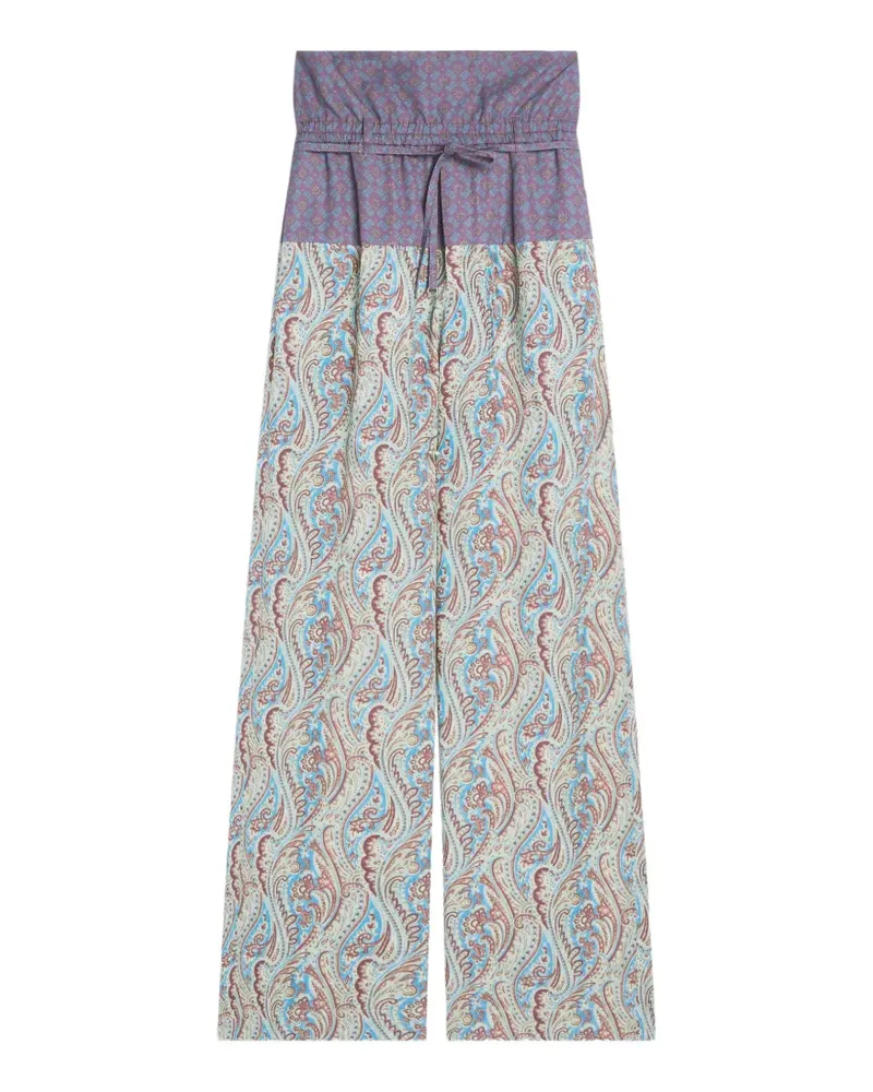 Dries van Noten Jacquard-Hose mit Kontrastbund - Blau Blau