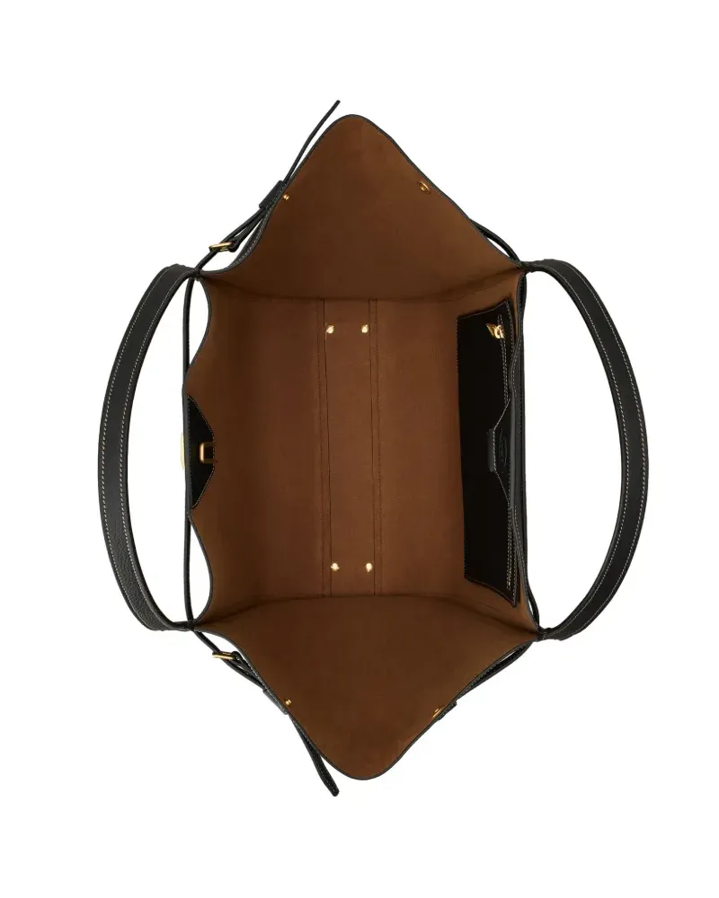 TOD'S Mittelgroßer Shopping Tote Bag mit Schnalle - Schwarz Schwarz