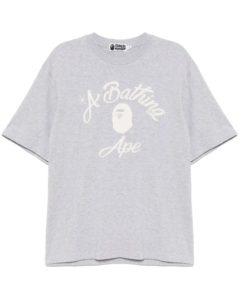 BAPE College-T-Shirt mit Ziernähten - Grau Grau